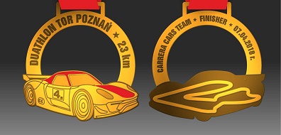Nasz Patronat. Wyścigowe Porsche na medalu Duathlon Tor Poznań!